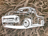 56 Ford Pickup Truck Metal Wall Art - Personalizable