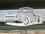 56 Ford Pickup Truck Metal Wall Art - Personalizable