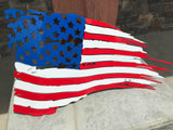 Tattered Waving American Flag