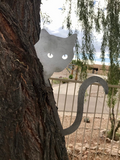 Peeking cat silhouette tree art